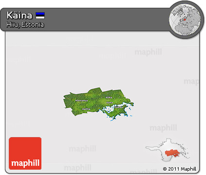 Satellite 3D Map of Käina, cropped outside