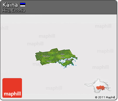 Satellite 3D Map of Käina, cropped outside