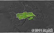 Satellite 3D Map of Käina, darken, desaturated