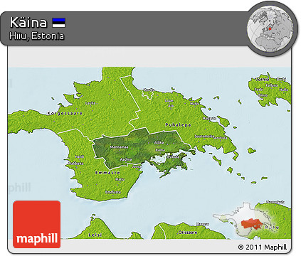 Satellite 3D Map of Käina, physical outside