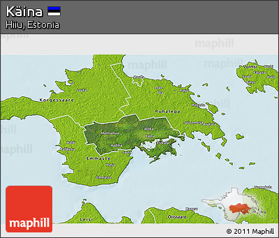 Satellite 3D Map of Käina, physical outside