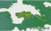 Satellite 3D Map of Käina, single color outside