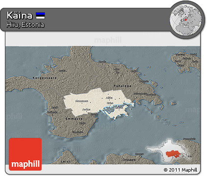 Shaded Relief 3D Map of Käina, darken
