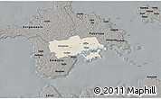 Shaded Relief 3D Map of Käina, darken, semi-desaturated