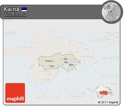 Shaded Relief 3D Map of Käina, lighten