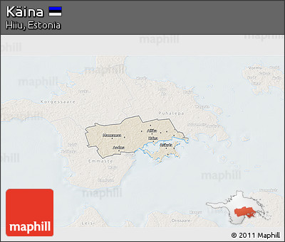 Shaded Relief 3D Map of Käina, lighten