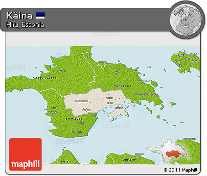 Shaded Relief 3D Map of Käina, physical outside