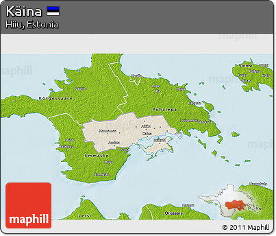 Shaded Relief 3D Map of Käina, physical outside