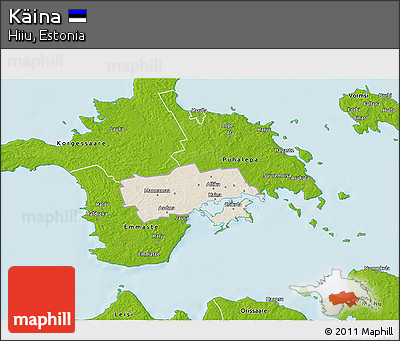 Shaded Relief 3D Map of Käina, physical outside