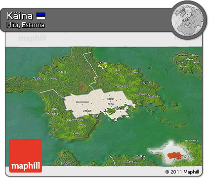 Shaded Relief 3D Map of Käina, satellite outside