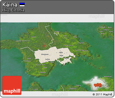 Shaded Relief 3D Map of Käina, satellite outside