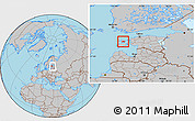 Gray Location Map of Käina, within the entire country