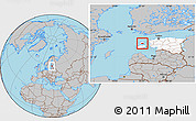 Gray Location Map of Käina, highlighted country