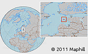 Gray Location Map of Käina, hill shading