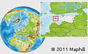 Physical Location Map of Käina, highlighted country, highlighted parent region, within the entire country