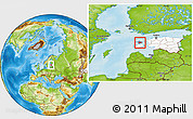 Physical Location Map of Käina, highlighted country, highlighted parent region