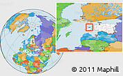 Political Location Map of Käina, highlighted country