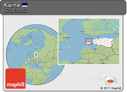 Savanna Style Location Map of Käina, highlighted country