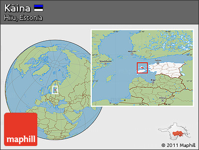 Savanna Style Location Map of Käina, highlighted country