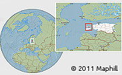 Savanna Style Location Map of Käina, highlighted country, hill shading