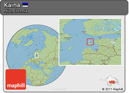 Savanna Style Location Map of Käina, highlighted parent region