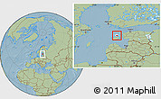 Savanna Style Location Map of Käina, highlighted parent region, hill shading
