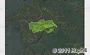 Satellite Map of Käina, darken, semi-desaturated