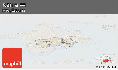 Shaded Relief Panoramic Map of Käina, lighten