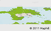 Shaded Relief Panoramic Map of Käina, physical outside
