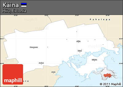 Classic Style Simple Map of Käina