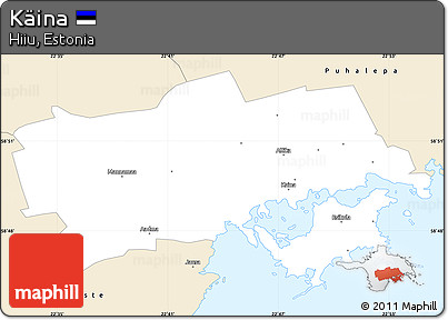 Classic Style Simple Map of Käina