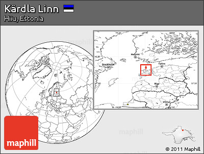 Blank Location Map of Kärdla Linn, highlighted parent region