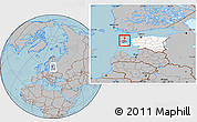 Gray Location Map of Kärdla Linn, highlighted country, highlighted parent region, within the entire country, hill shading