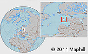 Gray Location Map of Kärdla Linn, highlighted parent region, hill shading