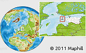 Physical Location Map of Kärdla Linn, highlighted country, highlighted parent region