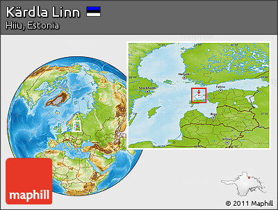 Physical Location Map of Kärdla Linn, highlighted parent region