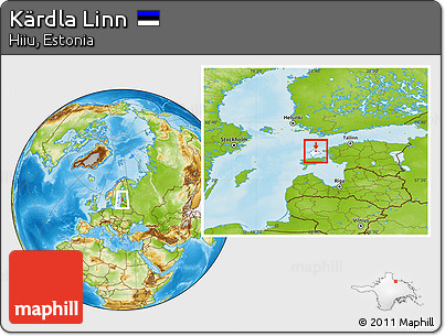 Physical Location Map of Kärdla Linn, highlighted parent region