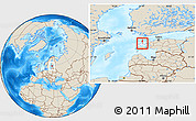 Shaded Relief Location Map of Kärdla Linn, highlighted parent region