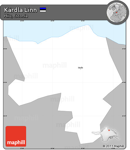 Gray Simple Map of Kärdla Linn