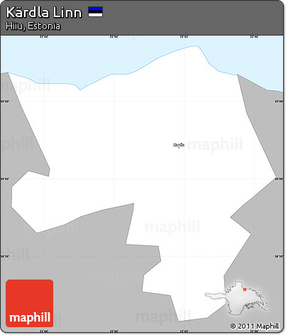 Gray Simple Map of Kärdla Linn