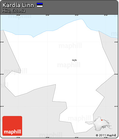 Silver Style Simple Map of Kärdla Linn