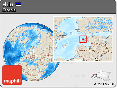 Shaded Relief Location Map of Hiiu