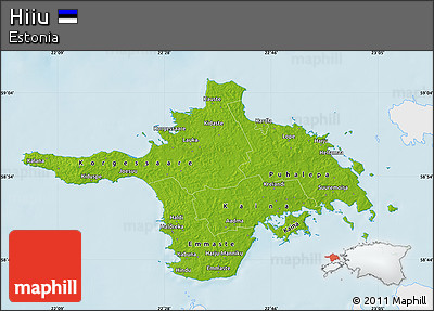 Physical Map of Hiiu, single color outside