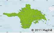 Physical Map of Hiiu, single color outside