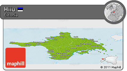 Physical Panoramic Map of Hiiu, single color outside