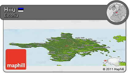 Satellite Panoramic Map of Hiiu, physical outside
