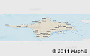 Shaded Relief Panoramic Map of Hiiu, single color outside