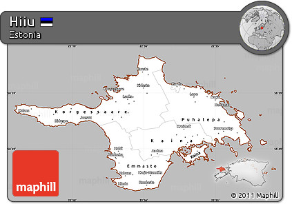 Gray Simple Map of Hiiu, cropped outside
