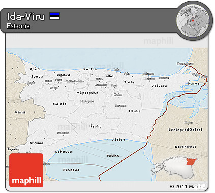 Classic Style 3D Map of Ida-Viru