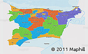 Political 3D Map of Ida-Viru, single color outside